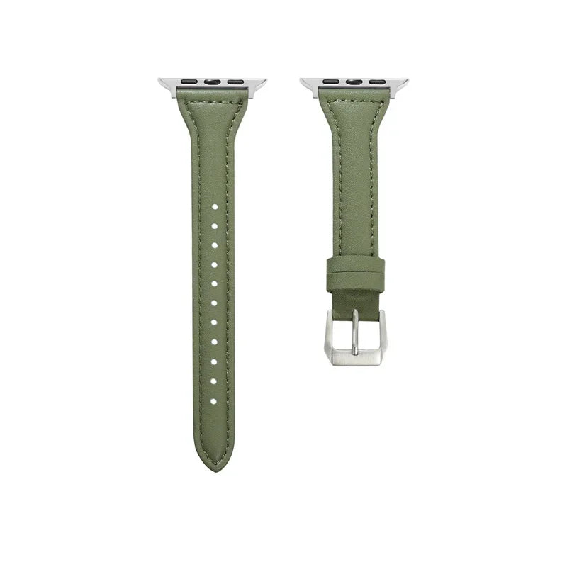 Slim leather strap for Apple Watch band 49mm series 7 8 9 41mm/45mm 38mm/42mm Wrist bracelet iWatch SE 6 5 4 3 40mm/44mm ultra-2